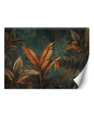 Stylish wallpaper - Photo wallpaper Tropical leaves flowers | FEEBY