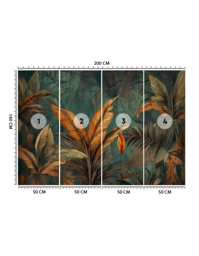Stylish wallpaper - Photo wallpaper Tropical leaves flowers | FEEBY