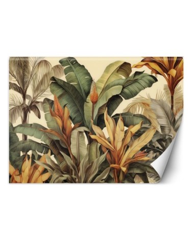 Fashionable wallpaper - Banana leaves in sepia | FEEBY