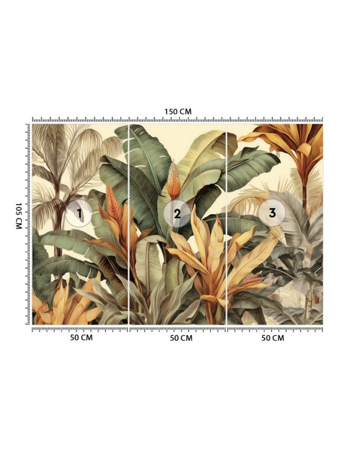 Fashionable wallpaper - Banana leaves in sepia | FEEBY