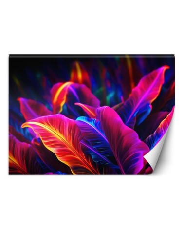 Stylish wallpaper - Neon leaves | FEEBY