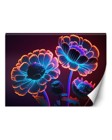 Fashionable wallpaper - Neon flowers buds | FEEBY