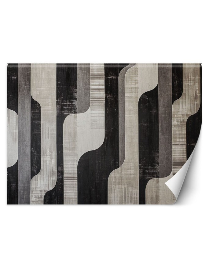 Wall mural for living room - Grey geometric abstraction | FEEBY