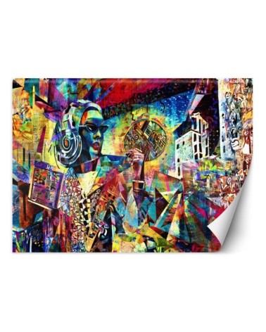 Modern wallpaper - Woman Abstraction Colorful | FEEBY