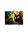 Wall mural for bedroom - Black Cat Abstraction | FEEBY