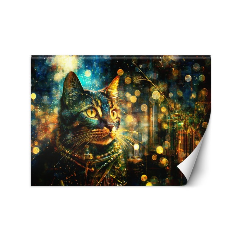 Fototapeta na ścianę - Kot na abstrakcyjnym tle | Feeby.pl