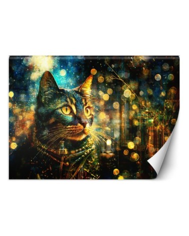 Wallpaper - Cat on abstract background | FEEBY