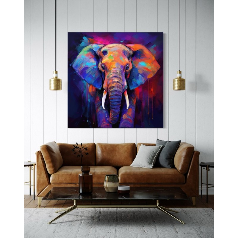 Obraz ścienny - Kolorowe Zwierzęta Słonie | Feeby.pl