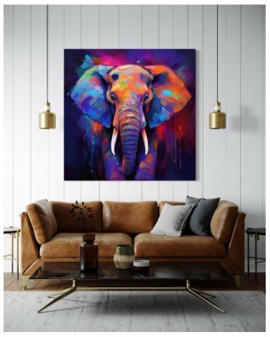 Obraz ścienny - Kolorowe Zwierzęta Słonie | Feeby.pl