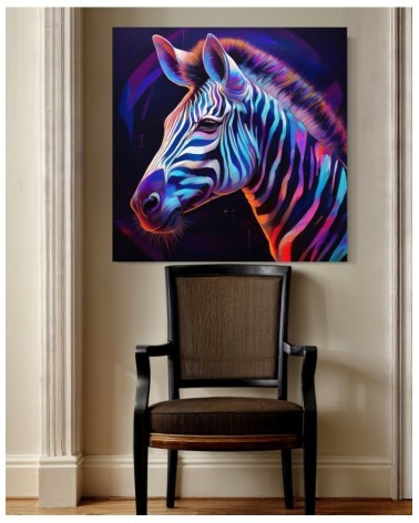 Stylowe obrazy ścienne - Kolorowe Zwierzęta Zebry | Feeby.pl