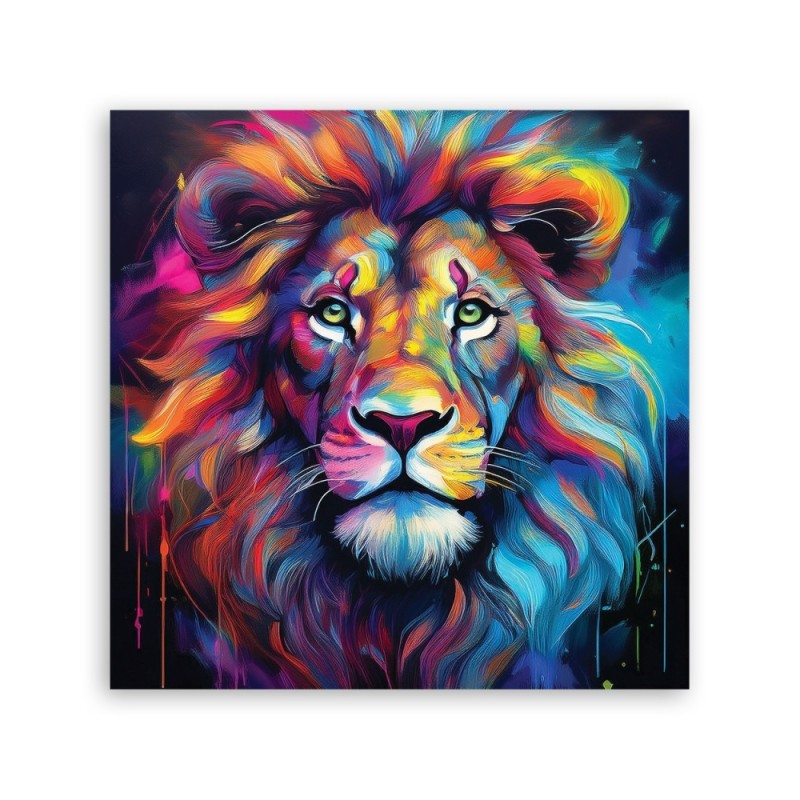 Modny obraz na płótnie - Lew Pop Art Kolorowy | Feeby.pl