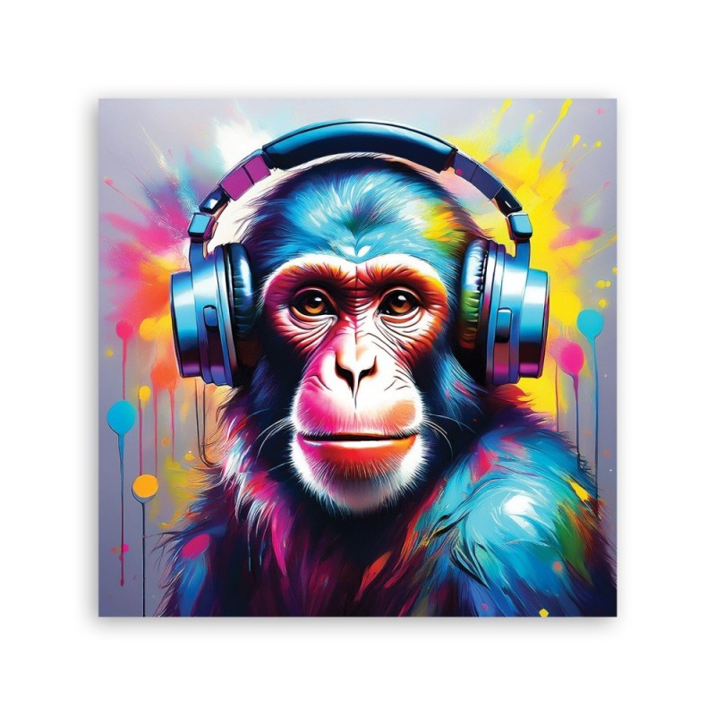 Modny obraz na płótnie - Małpa Dj Pop Art | Feeby.pl