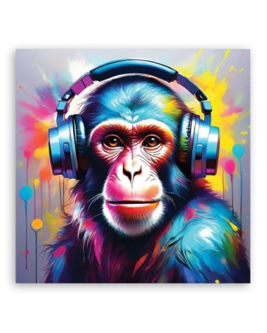 Modny obraz na płótnie - Małpa Dj Pop Art | Feeby.pl