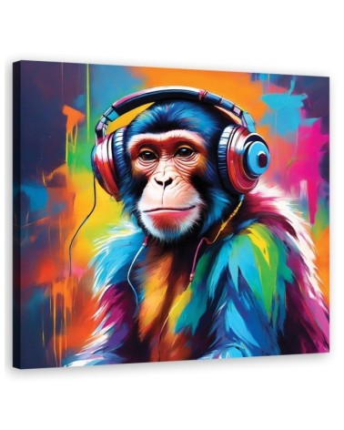 Obraz do sypialni - Małpa Dj Kolor | Feeby.pl