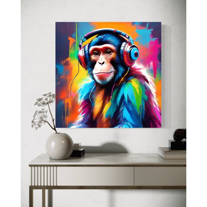 Obraz do sypialni - Małpa Dj Kolor | Feeby.pl