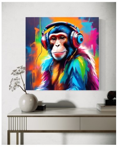 Obraz do sypialni - Małpa Dj Kolor | Feeby.pl