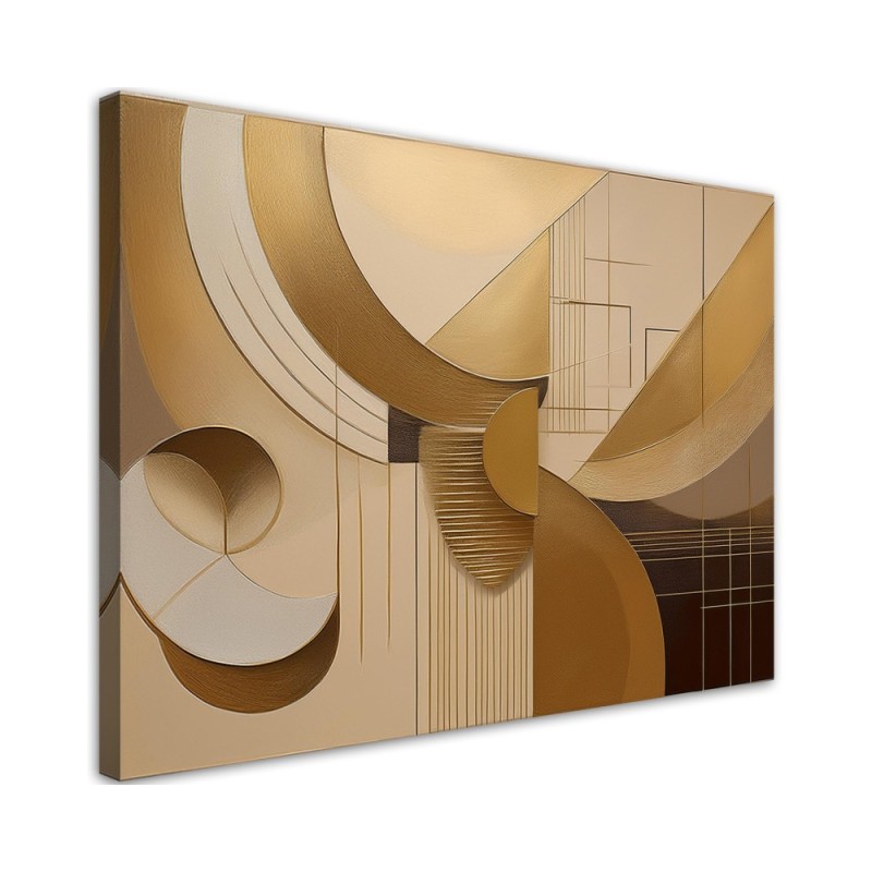 Nowoczesny obraz canvas - Abstrakcja Geometryczna Beżowy | Feeby.pl