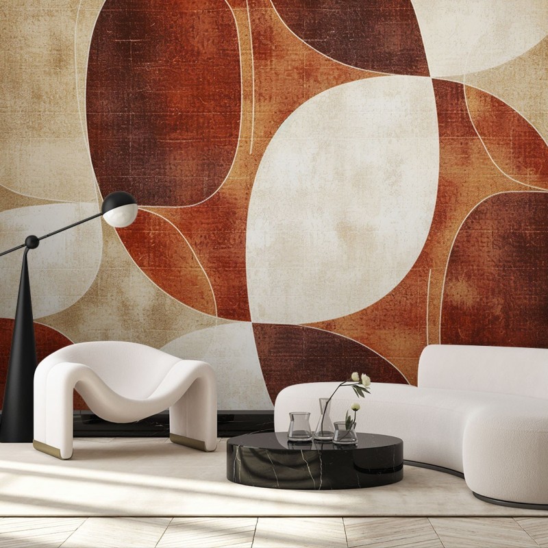 Nowoczesna fototapeta - Abstrakcyjne kształty brązowy vintage | Feeby.pl