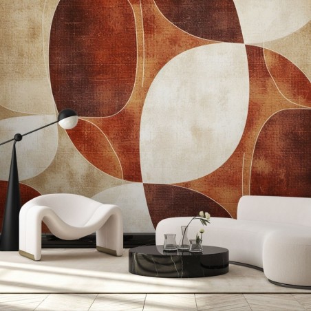 Nowoczesna fototapeta - Abstrakcyjne kształty brązowy vintage | Feeby.pl