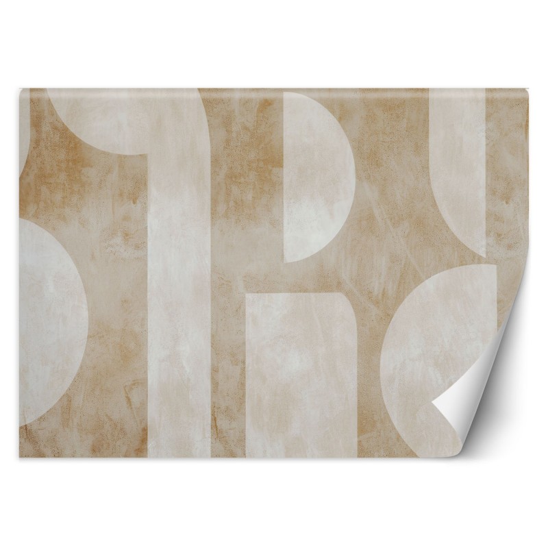 Nowoczesna fototapeta - Beżowa abstrakcja kształty | Feeby.pl
