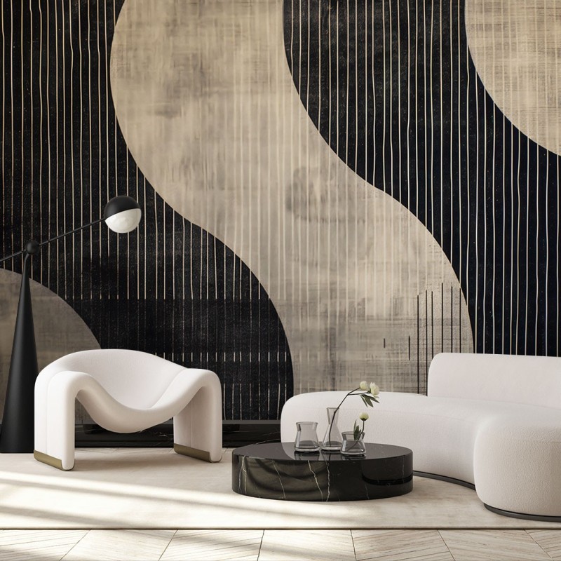 Fototapeta do sypialni - Abstrakcyjne kształty retro | Feeby.pl