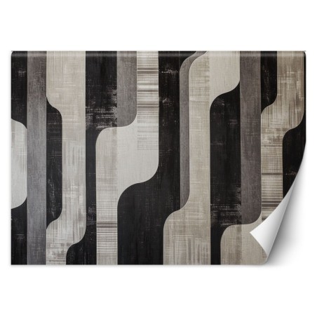 Fototapeta do salonu - Szara geometryczna abstrakcja | Feeby.pl