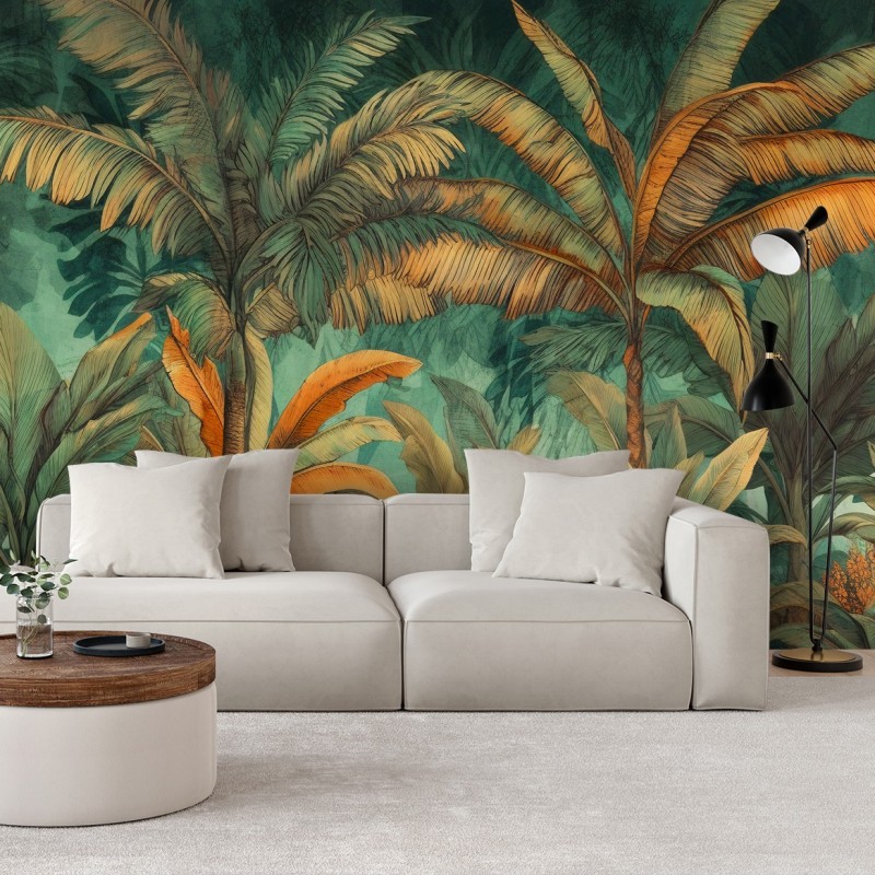 Fototapete - Palmen in einer Dschungellandschaft | Feeby