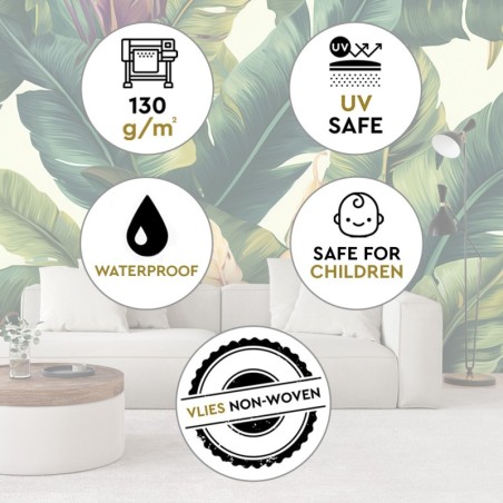 Moderne Fototapete - Bunte tropische Blätter | Feeby