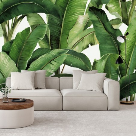 Stilvolle Fototapete - Grüne tropische Blätter | Feeby