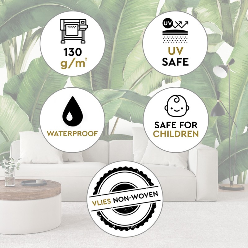 Stilvolle Fototapete - Grüne tropische Blätter | Feeby