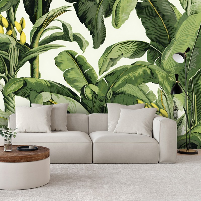 Fototapete - Grüne Bananenblätter | Feeby