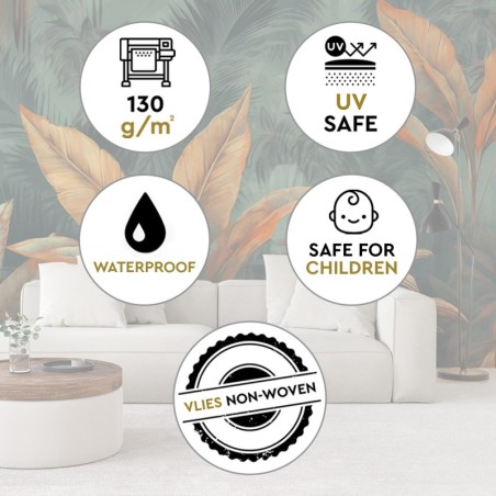 Stilvolle Fototapete - Tropische Orangenblätter | Feeby