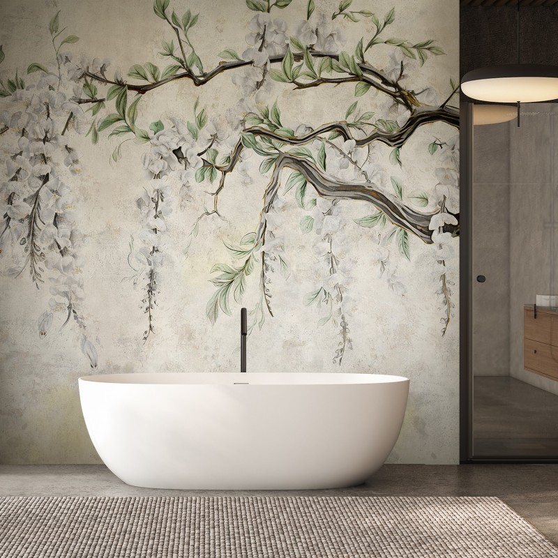 Stilvolle Fototapete - Hängende Blumen Minimalismus | Feeby