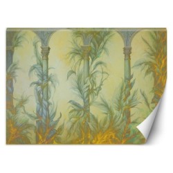 Modische Fototapete - Boho-Säulen und Blätter | Feeby