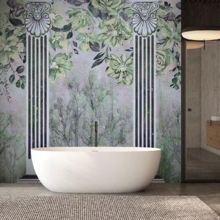 Fototapete - Antike Säulen und Blumen | Feeby