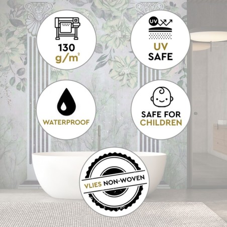 Fototapete - Antike Säulen und Blumen | Feeby