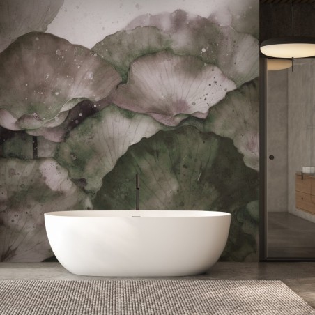 Stilvolle Fototapete - Lotusblätter Aquarell | Feeby