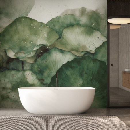 Fototapete - Grüne Lotosblätter | Feeby