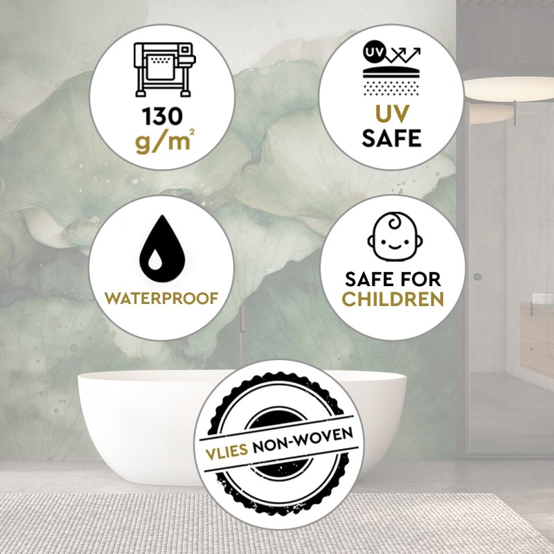 Fototapete - Grüne Lotosblätter | Feeby