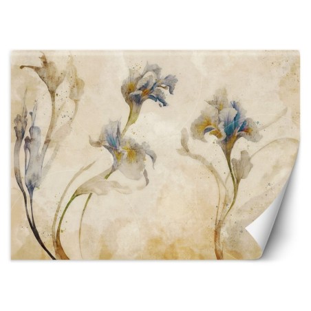 Moderne Fototapete - Schwertlilien Aquarell | Feeby