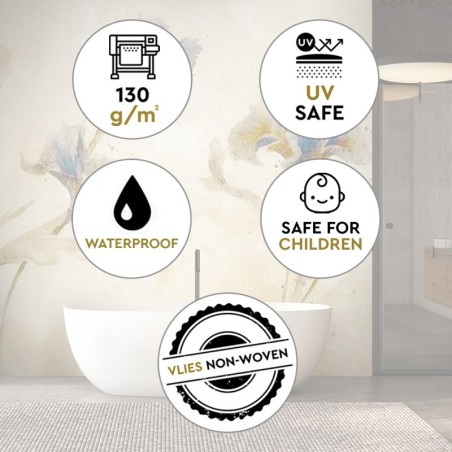 Moderne Fototapete - Schwertlilien Aquarell | Feeby