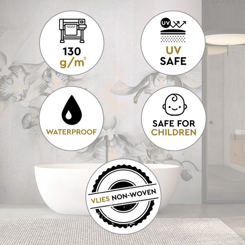 Stilvolle Fototapete - Blühende Orchideen abstrakt | Feeby