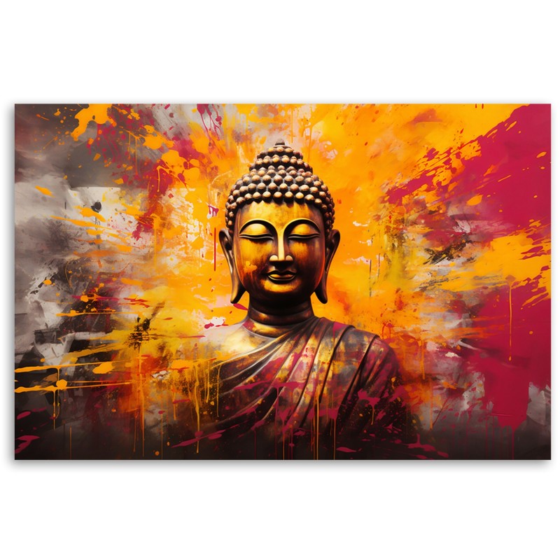 Moderne Fototapete - Buddha-Statue bunt abstrakt | Feeby