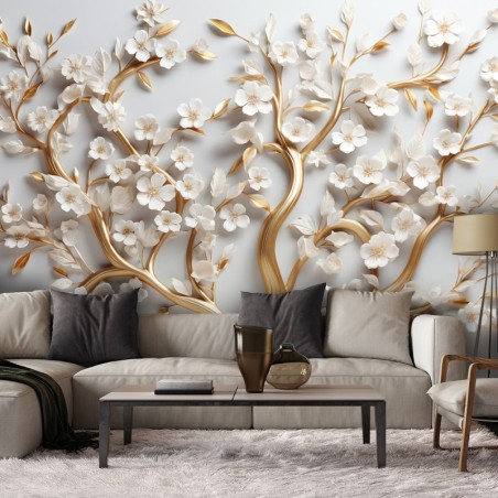 Modische Fototapete - Goldener Baum | Feeby