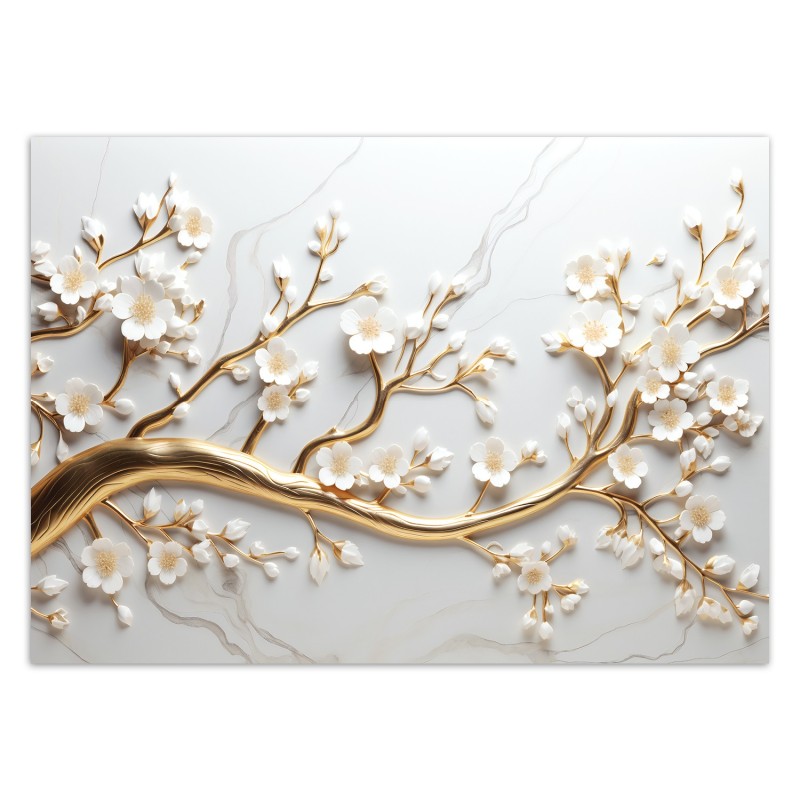 Moderne Fototapete - Goldener Glamour-Baum | Feeby