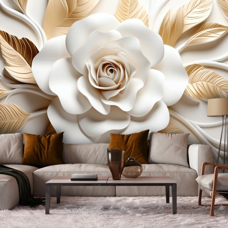 Stilvolle Fototapete - Goldene Lotusblume | Feeby