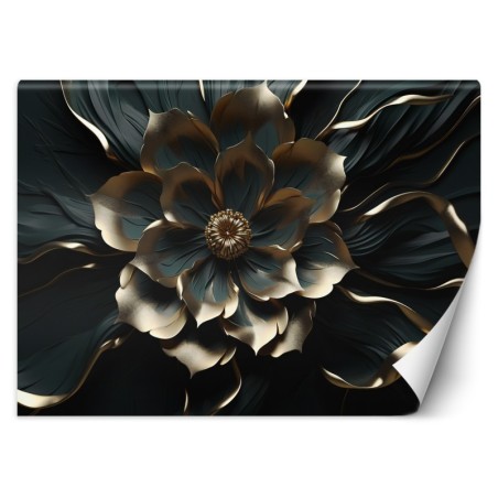 Moderne Fototapete - Gold Glamour Blume | Feeby