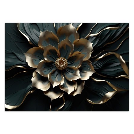 Moderne Fototapete - Gold Glamour Blume | Feeby