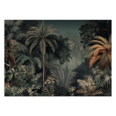 Nowoczesna fototapeta na ścianę - Tropikalna dżungla nocą | FEEBY