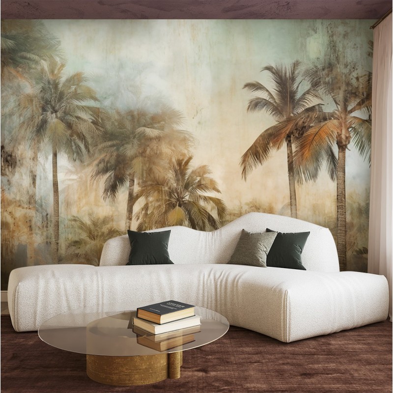 Fototapete - Tropischer Dschungel in Sepia | Feeby